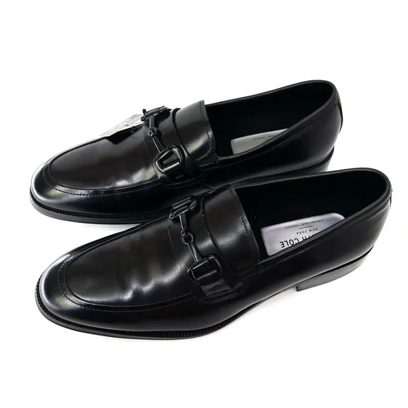 KENNETH COLE NEW YORK — BLACK, BROCK LEATHER SLIP-ON LOAFER, SIZE MENS US 8.5M - Picture 9 of 16